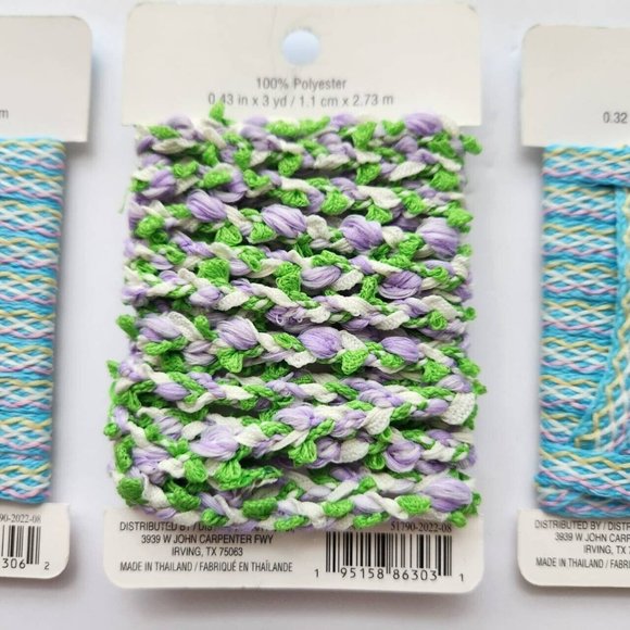 3 Packs Celebrate It Ribbon Trim 3 Yards Each Blue/Green Spring Easter Colors - Picture 7 of 7